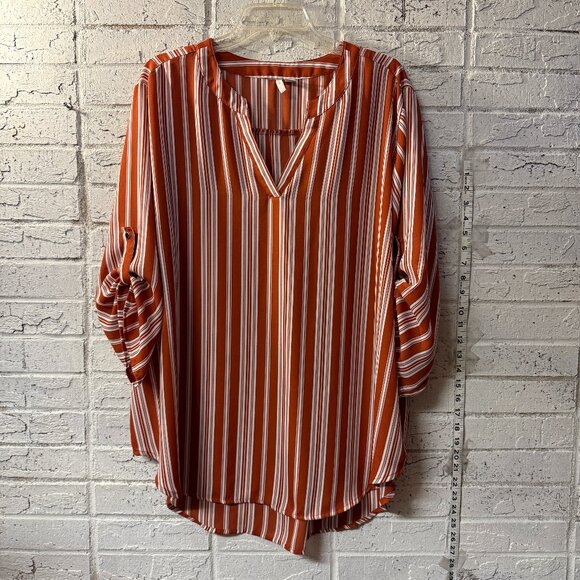 Cato Burnt Orange Striped Tunic Top – Size 22/24W - Picture 1 of 11